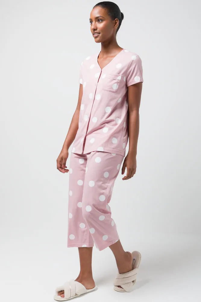 Spot Button Through Capri Set Pink sold by Ackermas product image thumbnail 2