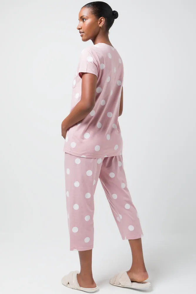Spot Button Through Capri Set Pink sold by Ackermas product image thumbnail 3