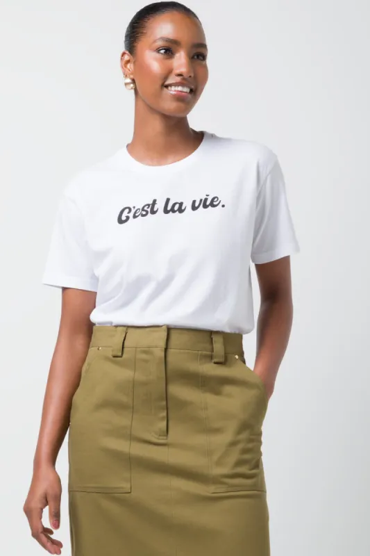 C'est La Vie Short Sleeve T-Shirt White sold by Ackermas