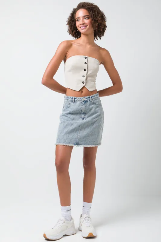 Denim Skirt Light Blue sold by Ackermas