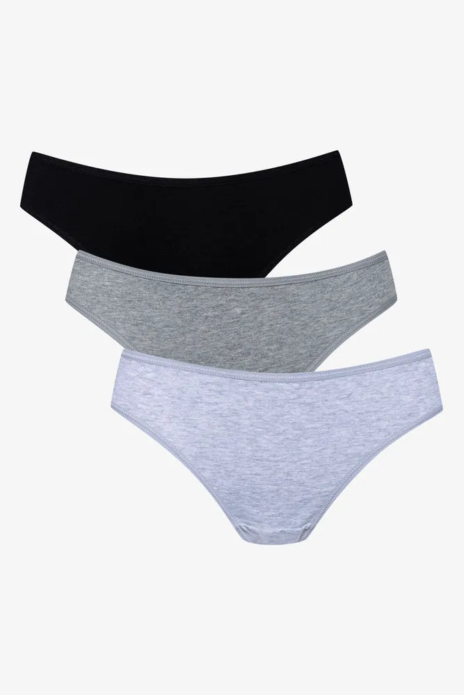 3 Pack Cotton Blend Bikini Panties Grey sold by Ackermas product image thumbnail 2