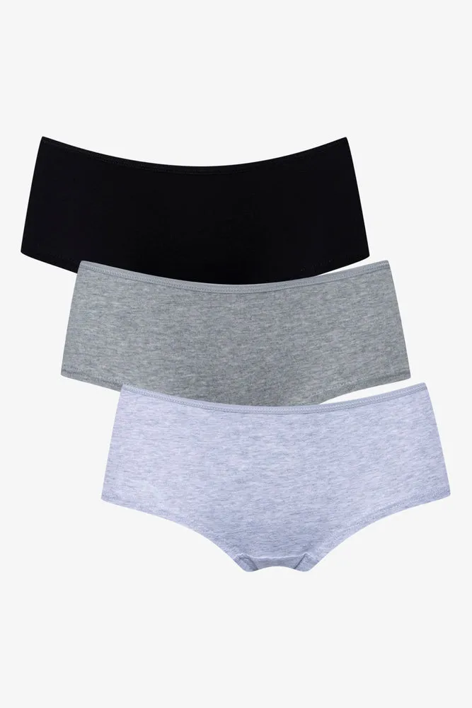 3 Pack Cotton Blend Boyleg Panties Grey sold by Ackermas product image thumbnail 2
