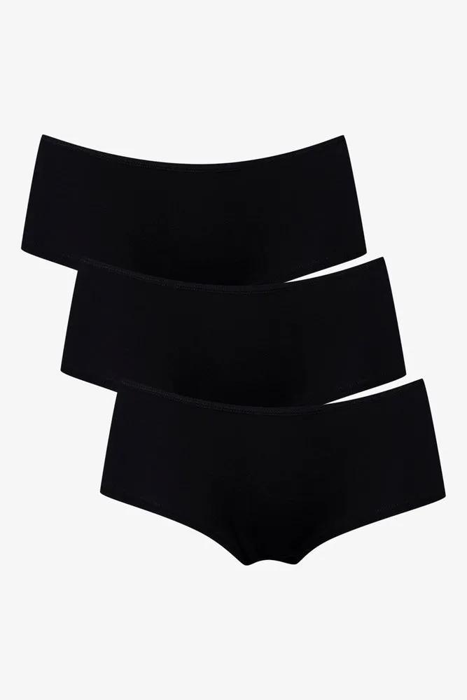 3 Pack Cotton Blend Boyleg Panties Black sold by Ackermas product image thumbnail 2