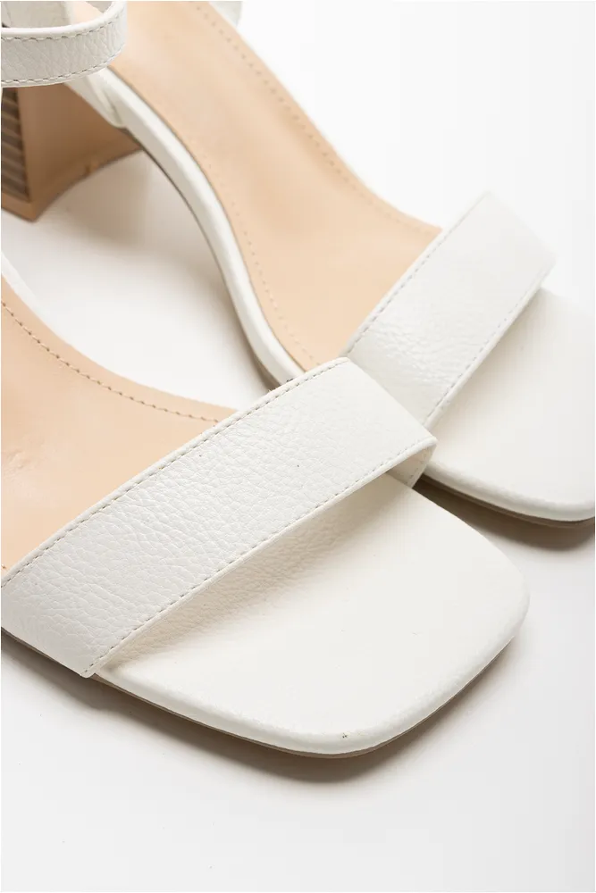 Block Heel Square Toe White sold by Ackermas product image thumbnail 3