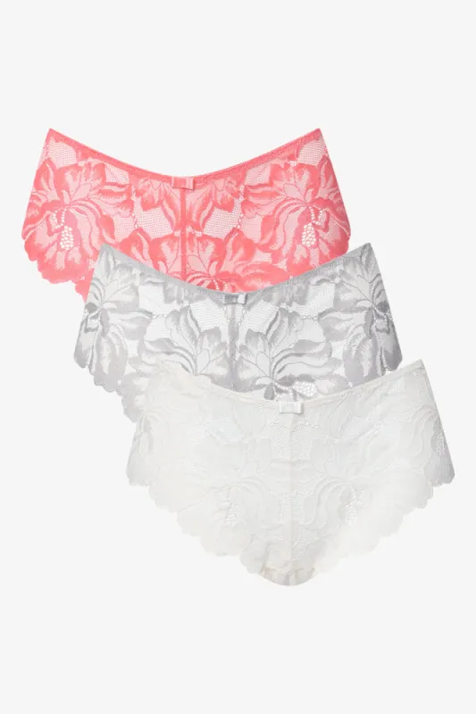 3 Pack Lace Boylegs Coral, Grey And White sold by Ackermas