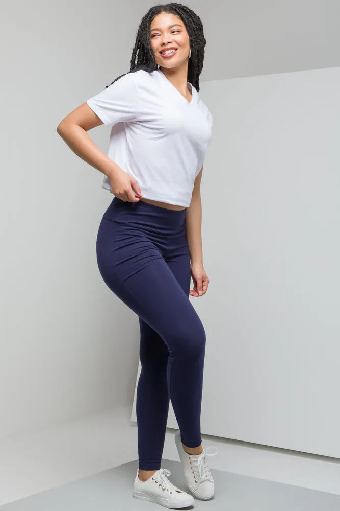 Wide Waist Leggings Navy sold by Ackermas product image thumbnail 3