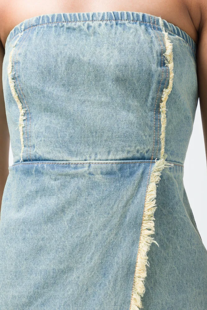 Denim Bodycon Dress Blue sold by Ackermas product image thumbnail 4