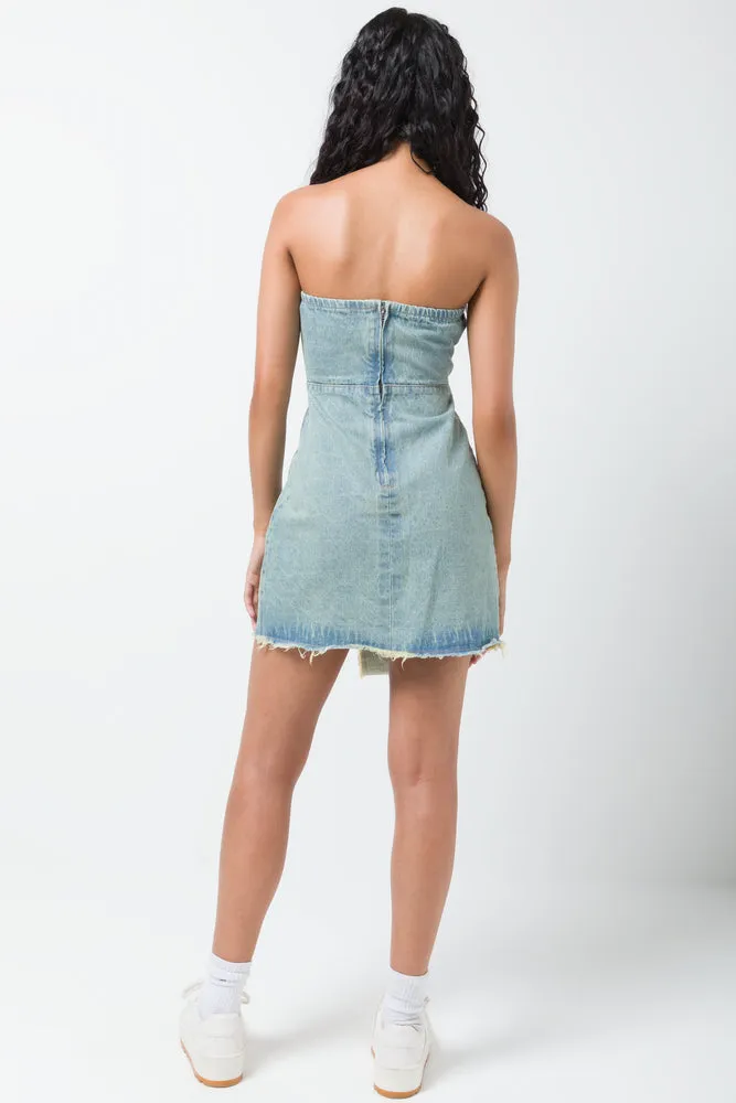 Denim Bodycon Dress Blue sold by Ackermas product image thumbnail 3