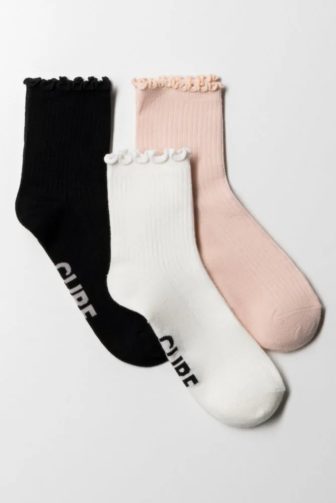 3 Pack socks mid calf assorted sold by Ackermas