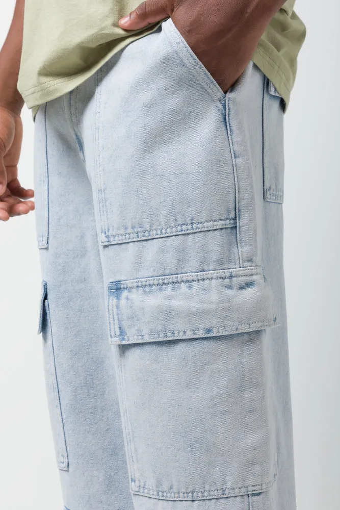 Cargo Loose Fit Denim Jeans Light Blue sold by Ackermas product image thumbnail 5