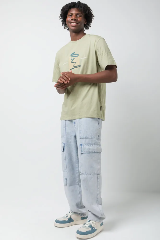 Cargo Loose Fit Denim Jeans Light Blue sold by Ackermas product image thumbnail 3