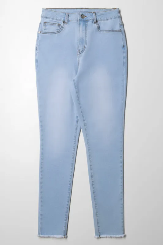 Curvy Skinny Denim Jeans Light Blue sold by Ackermas