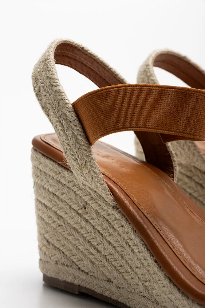 Elastic Espadrille Wedge Brown sold by Ackermas product image thumbnail 4