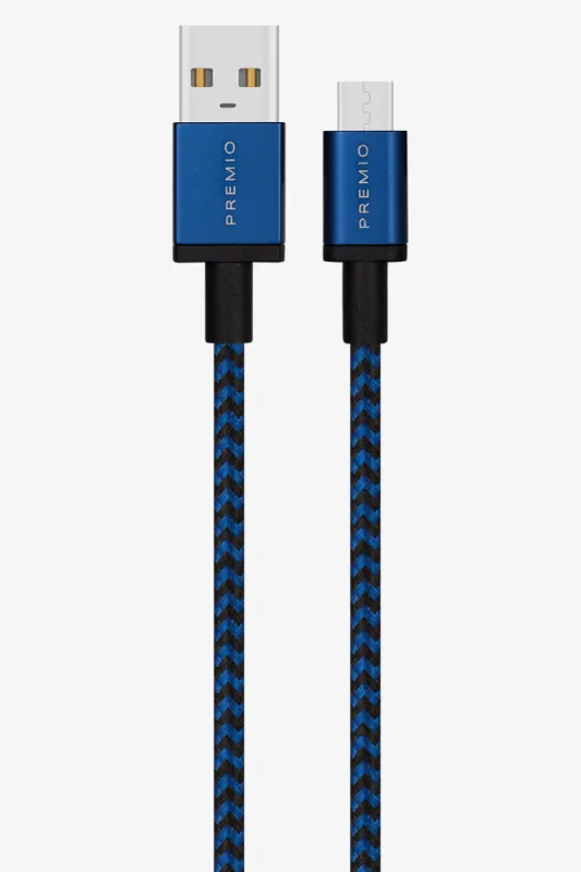 Premio Braided 1.8m USB Cable Blue sold by Ackermas