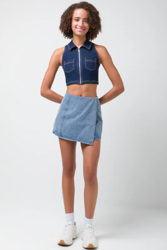 Denim Skort Blue sold by Ackermas