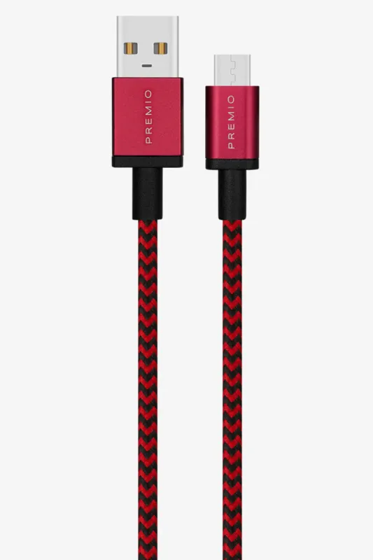 Premio Braided 1.8m USB Cable Red sold by Ackermas