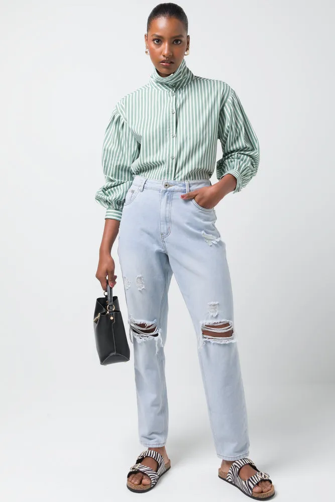 Moms Denim Jeans Light Blue sold by Ackermas