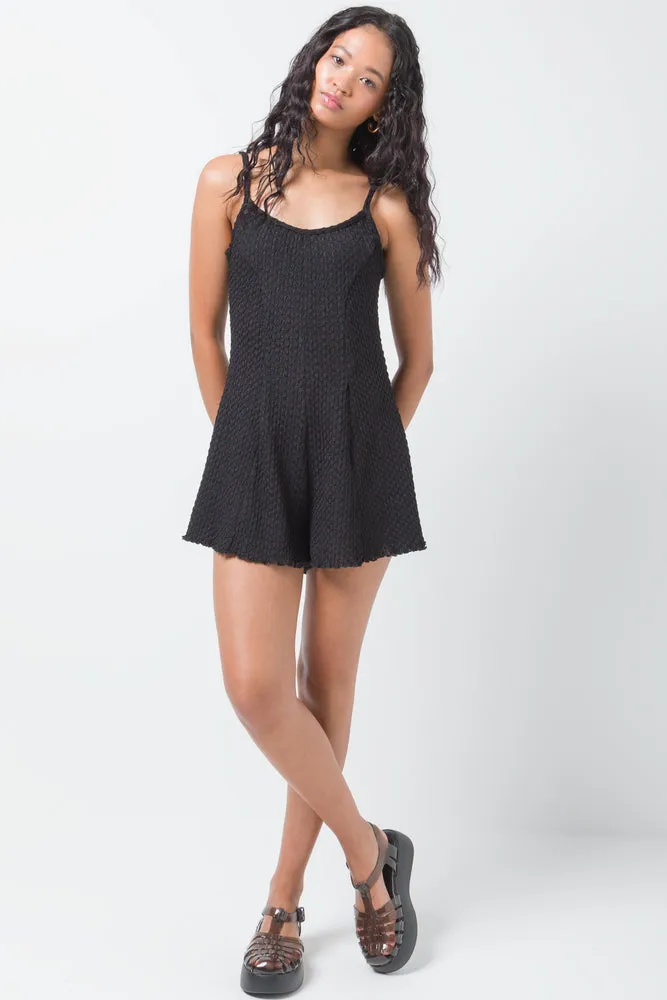 Textured Playsuit Black sold by Ackermas