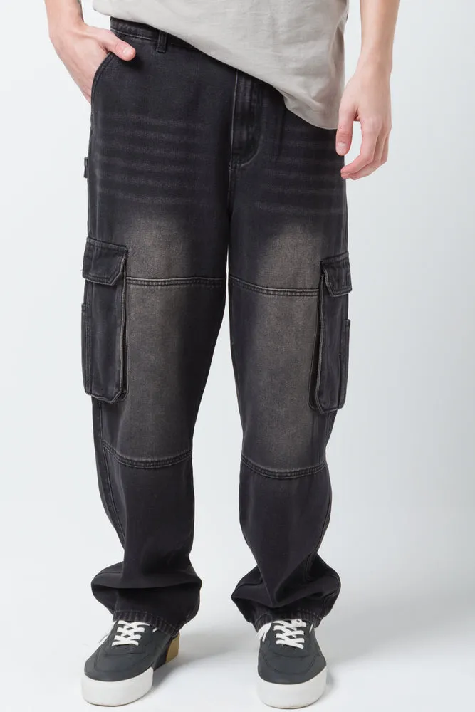 Cargo Loose Fit Denim Jeans Black sold by Ackermas product image thumbnail 2