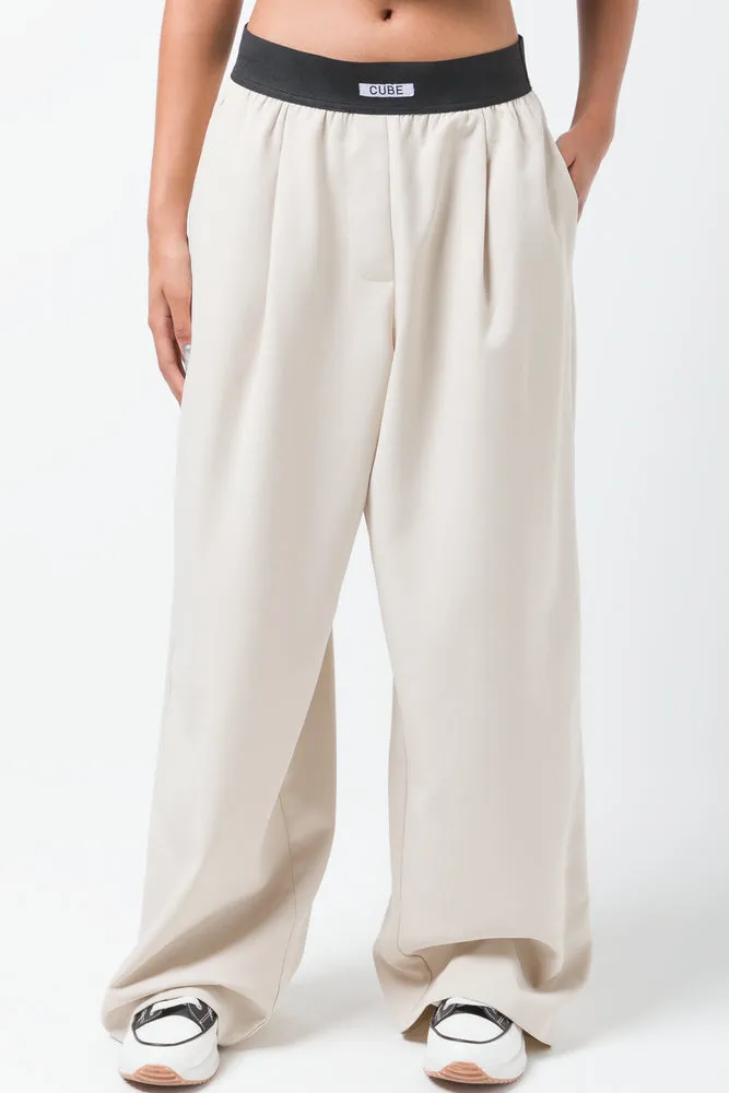Wide Leg Elasticated Pants Natural sold by Ackermas product image thumbnail 2