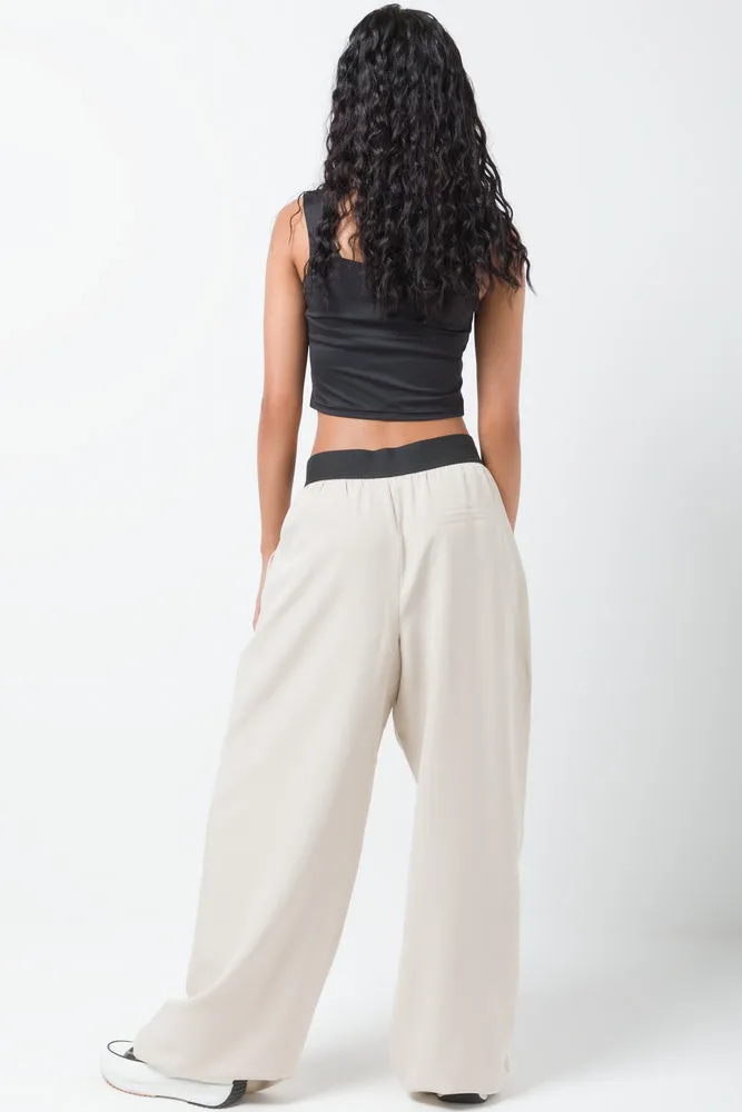 Wide Leg Elasticated Pants Natural sold by Ackermas product image thumbnail 4