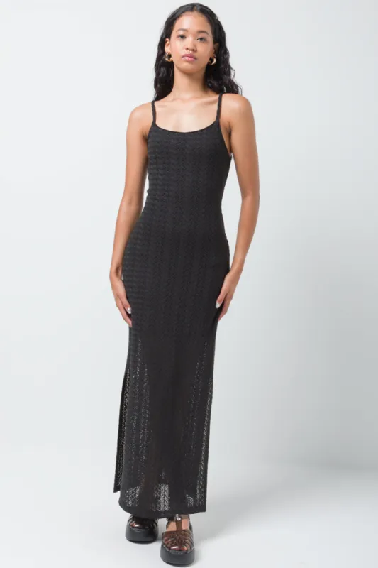 Crochet Textured Dress Black sold by Ackermas