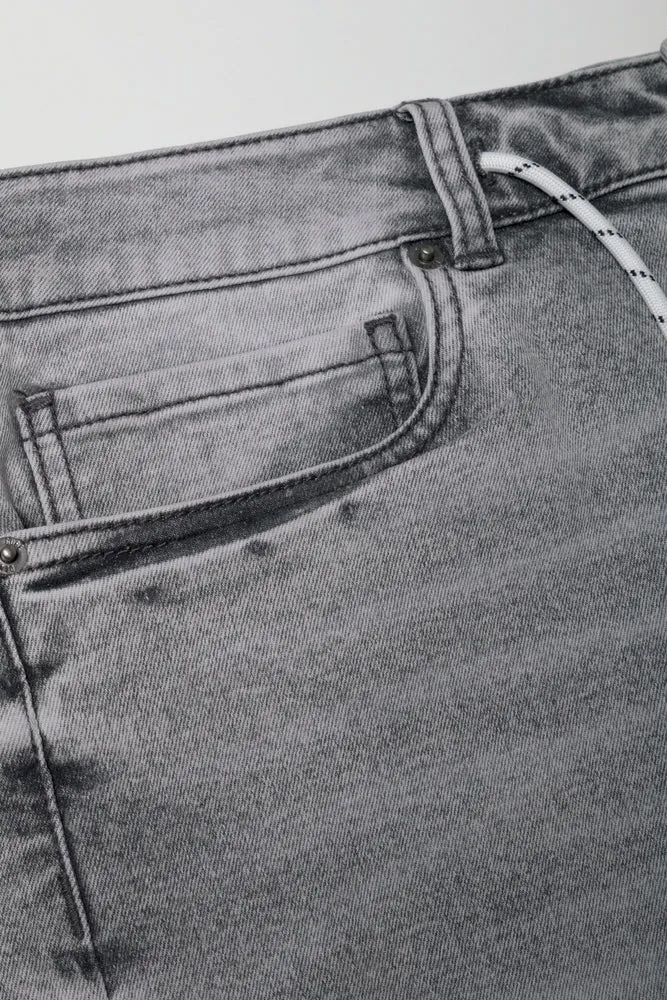 Ripped Drawstring Short Grey sold by Ackermas product image thumbnail 2