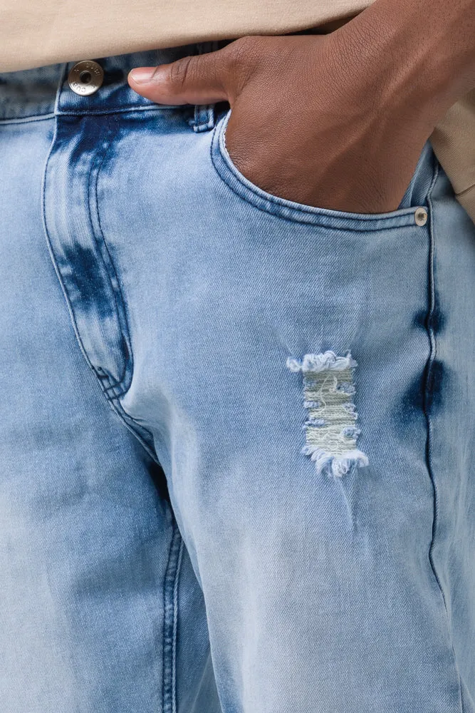 Ripped Skinny Denim Jeans Light Blue sold by Ackermas product image thumbnail 5