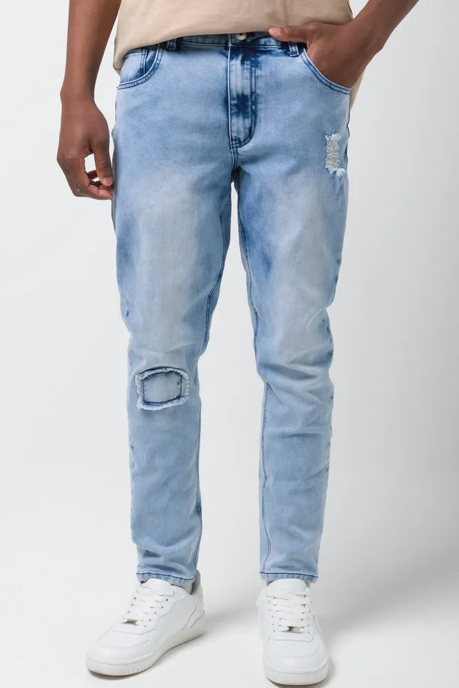 Ripped Skinny Denim Jeans Light Blue sold by Ackermas product image thumbnail 2