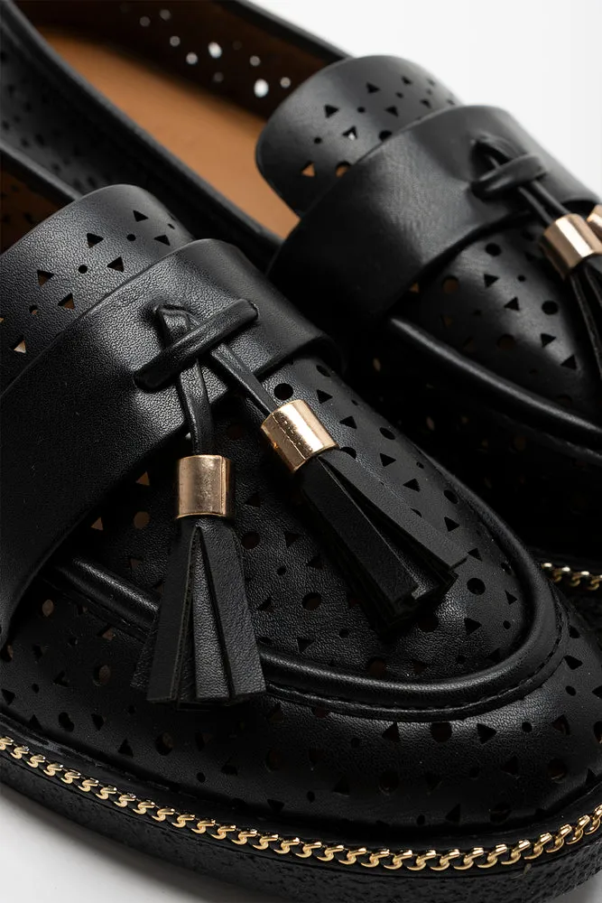 Cut Out Tassel Loafer Black sold by Ackermas product image thumbnail 3