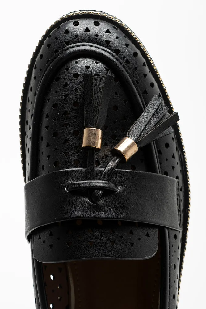 Cut Out Tassel Loafer Black sold by Ackermas product image thumbnail 5