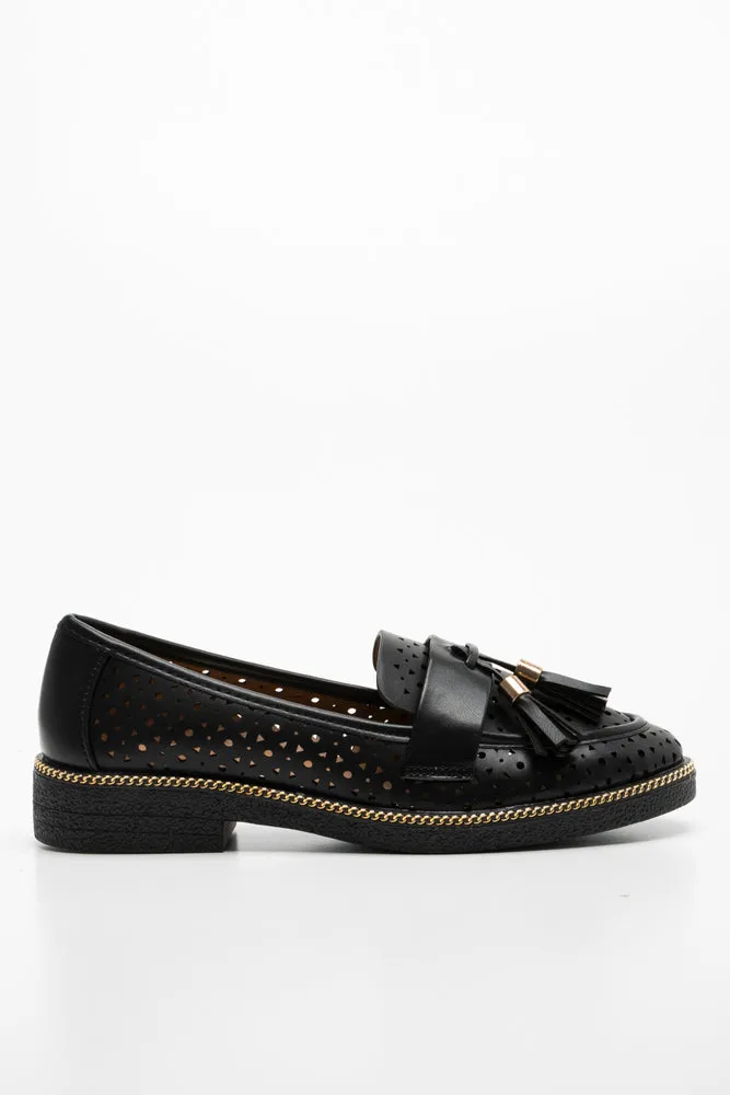 Cut Out Tassel Loafer Black sold by Ackermas product image thumbnail 2