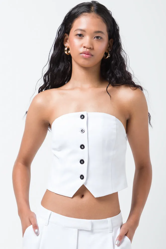 Strapless Waistcoat White sold by Ackermas