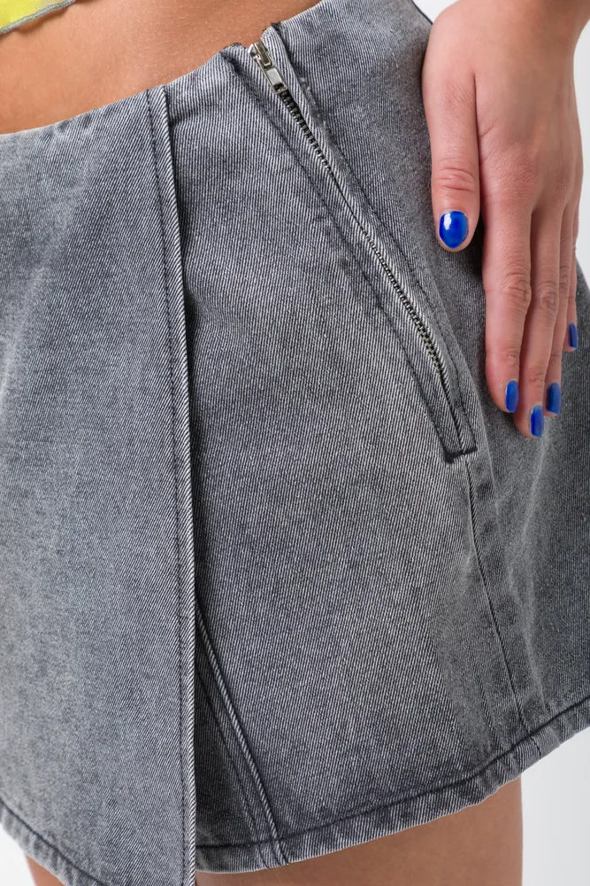 Denim Skort Dark Grey sold by Ackermas product image thumbnail 5