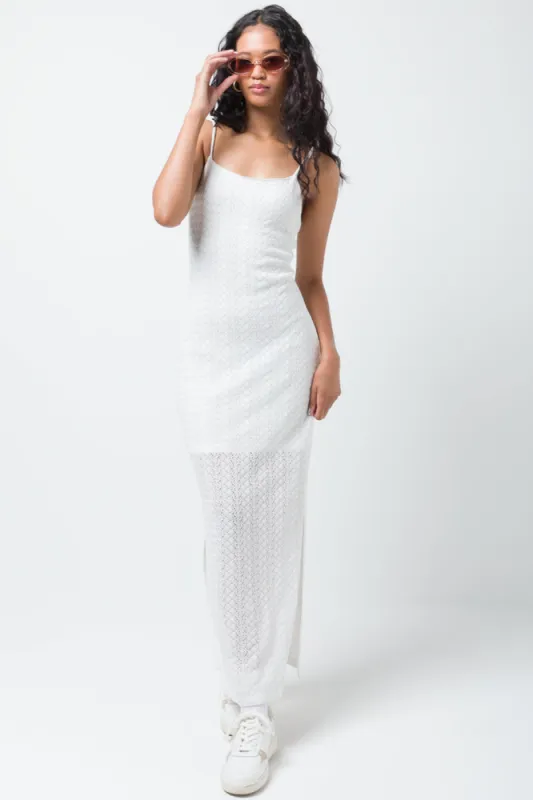 Crochet Textured Dress White sold by Ackermas