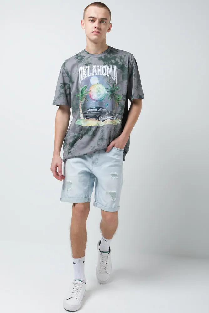 Ripped Drawstring Short Grey sold by Ackermas