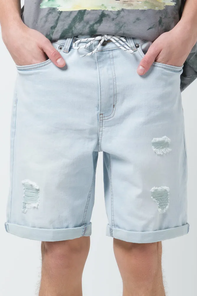 Ripped Drawstring Short Grey sold by Ackermas product image thumbnail 2