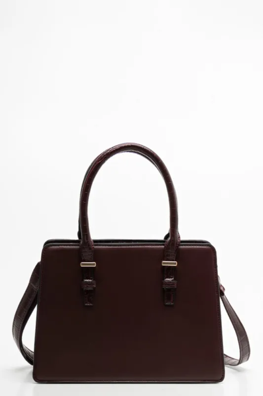 Mini Handbag With  Handles And Strap Burgundy sold by Ackermas