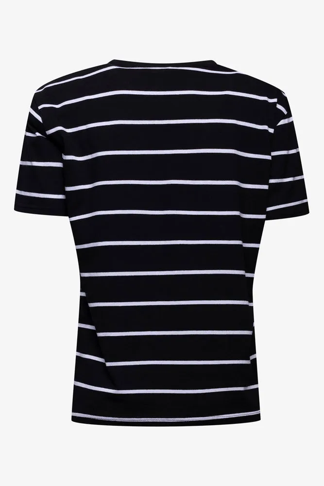 Stripe Short Sleeve T-Shirt Black And White sold by Ackermas product image thumbnail 2
