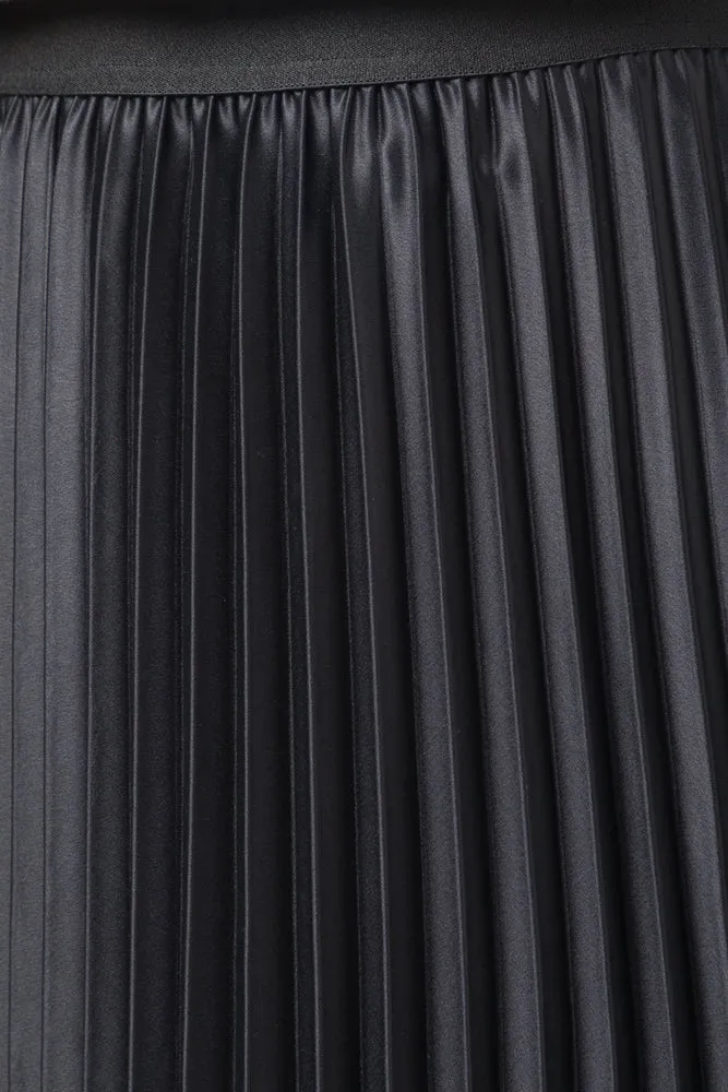 Satin Maxi Pleated Skirt Black sold by Ackermas product image thumbnail 5