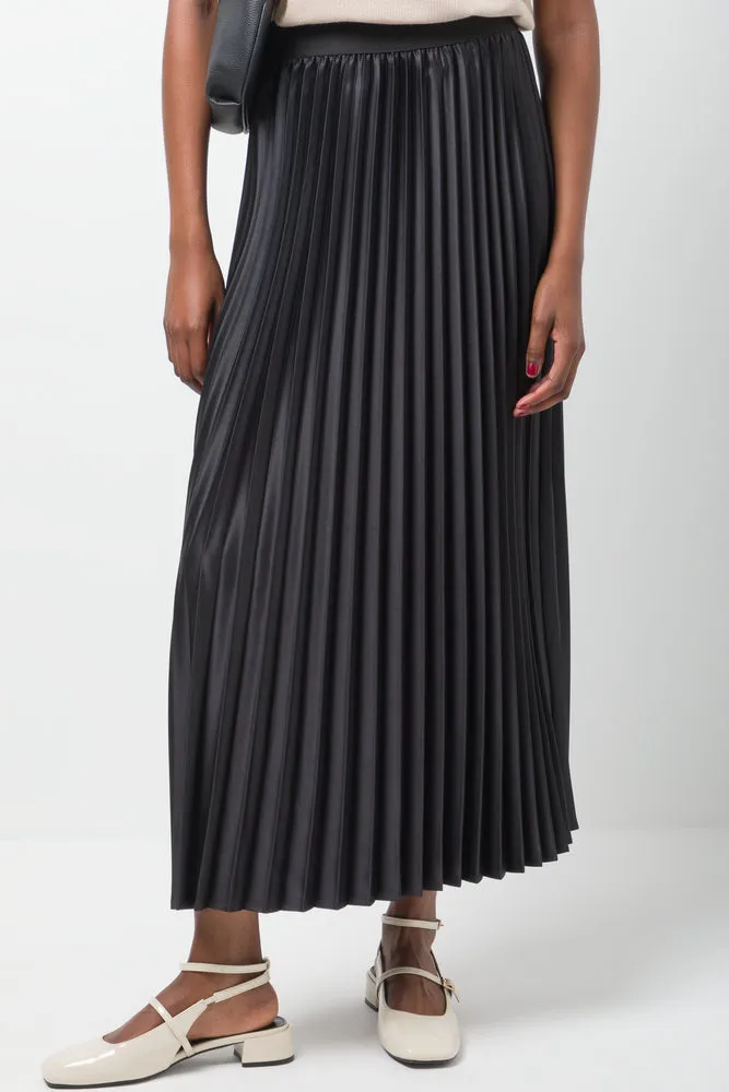 Satin Maxi Pleated Skirt Black sold by Ackermas product image thumbnail 2