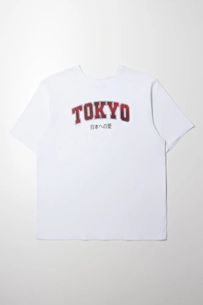 Tokyo Short Sleeve T-Shirt White sold by Ackermas