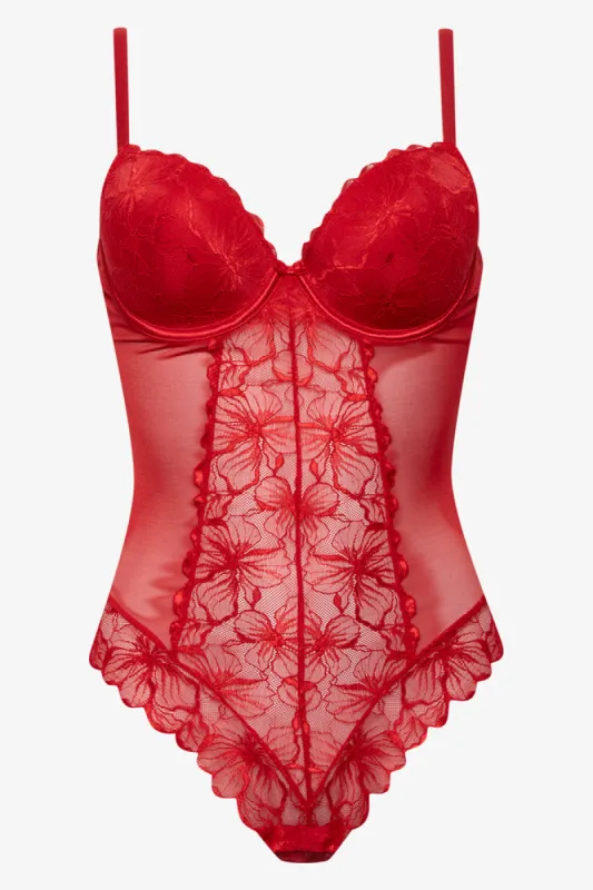 Lace Bodysuit Red sold by Ackermas