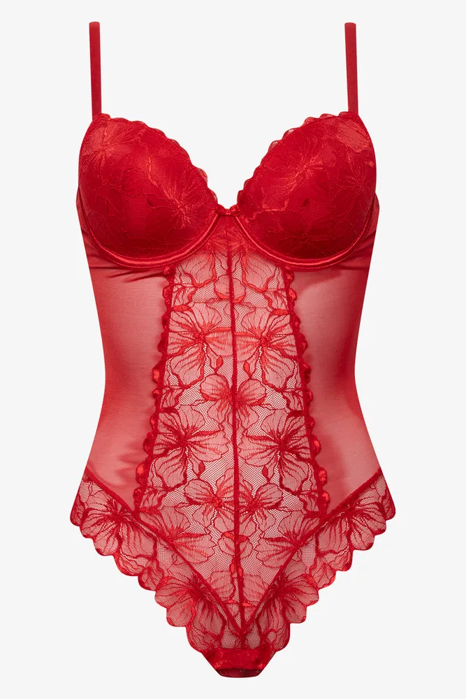 Lace Bodysuit Red sold by Ackermas