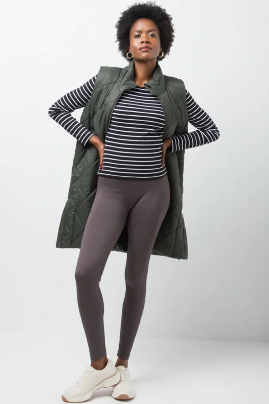 Rib Seamless Wide Waist Legging Dark Grey sold by Ackermas