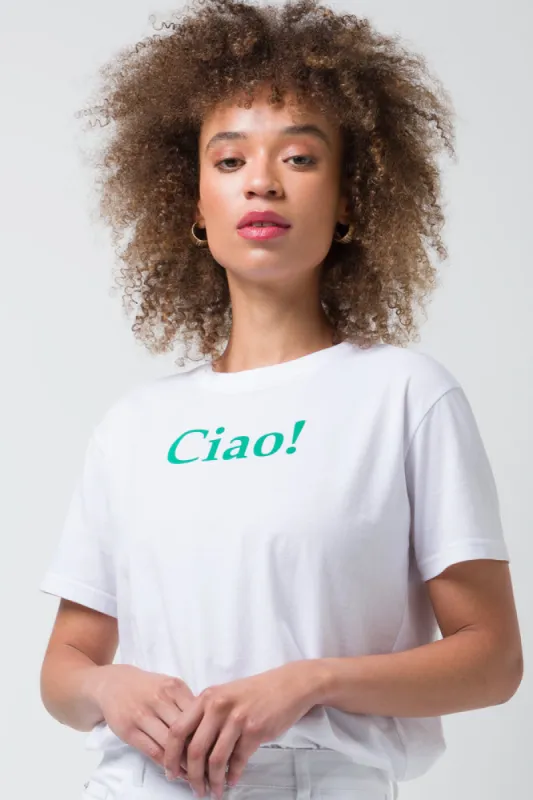 Ciao Short Sleeve T-Shirt White sold by Ackermas