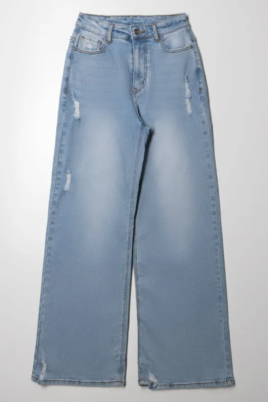 Wide Leg Denim Jean Blue sold by Ackermas