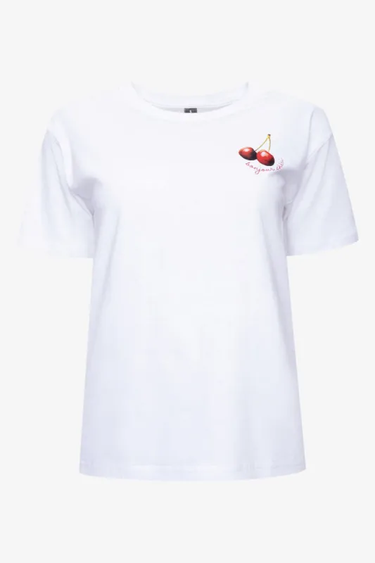Cherry Short Sleeve T-Shirt White sold by Ackermas