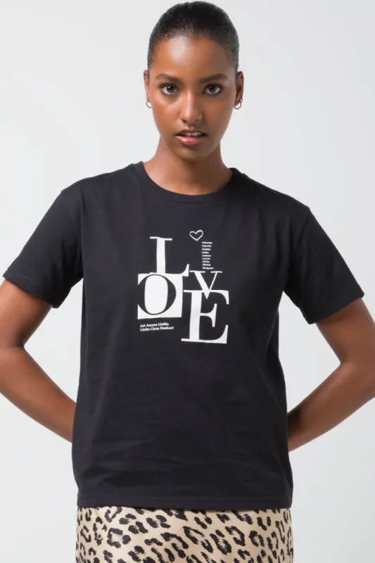 Love Short Sleeve T-Shirt Black sold by Ackermas