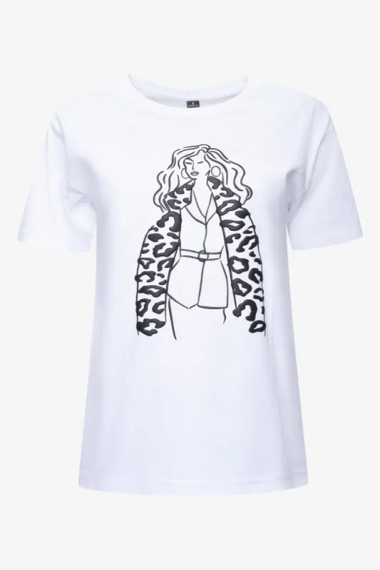 Women Short Sleeve T-Shirt White sold by Ackermas